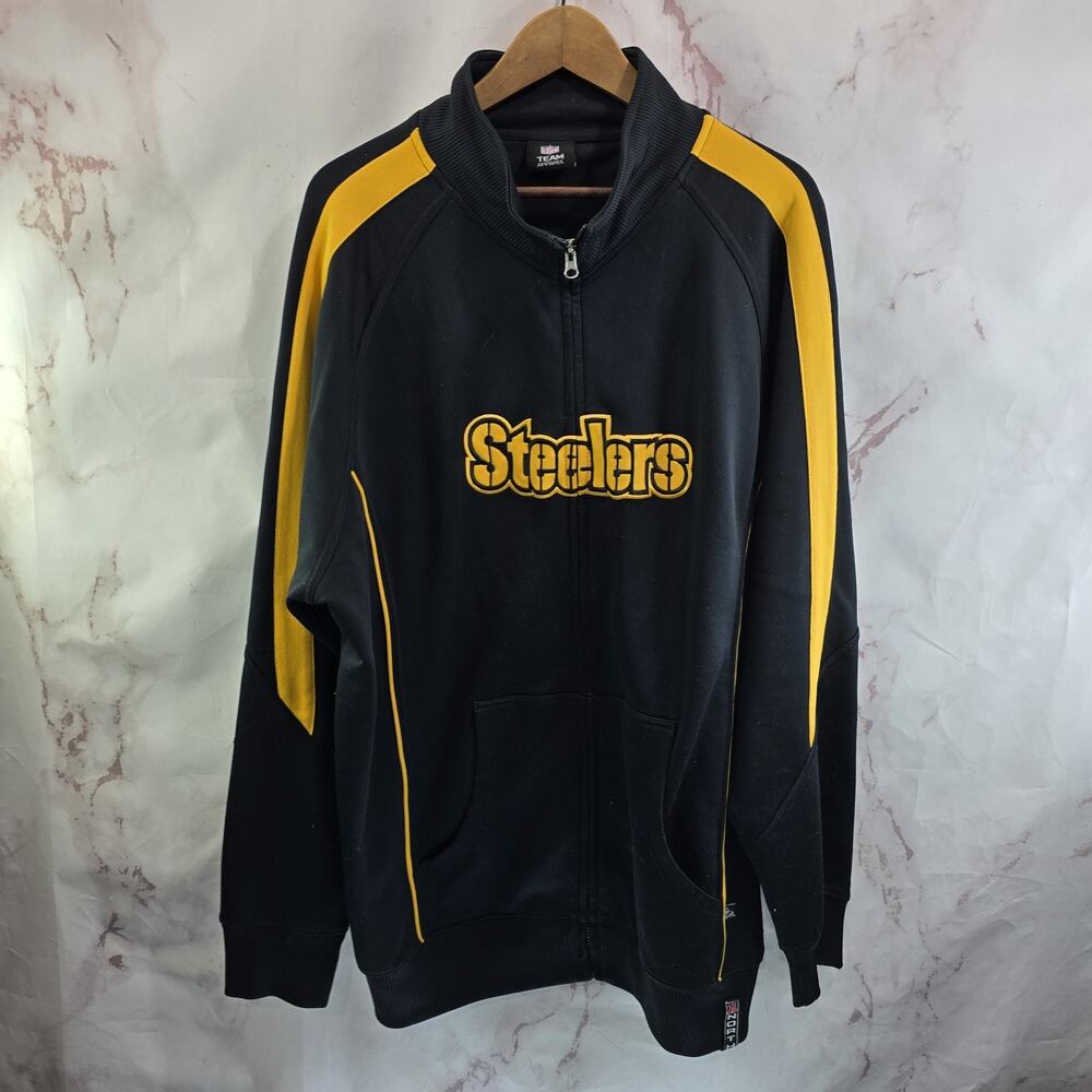 PITTSBURGH Steelers Jacket Mens XXL NFL Team Apparel Full Zip Stretch